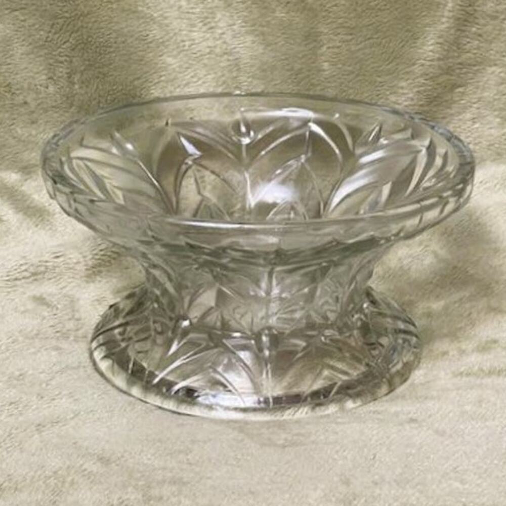 Vintage Clear Teardrop & Arches Cut Crystal Centerpiece/Candy Bowl